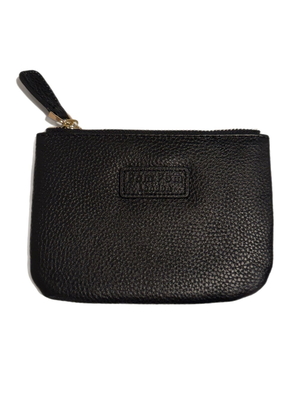 Pom Pom London Black Leather Zip Pouch Wallet